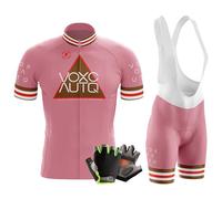 Maillot Cyclisme Homme,Cycliste Maillot Cycliste Homme Manche Courte MTB Jersey+9D Gel Pantalons+Courts Gants Vélo Été (Typ-4,M)