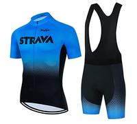 Maillot Cyclisme Homme Manche Courte Tenue de Velo Pro Été Vetement VTT, Cyclisme Bib Pantalon,avec 3D Gel Coussin Solide, Cycliste