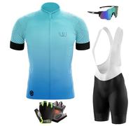 Maillot Cyclisme Homme Tenue,Été Cyclisme Vêtements Respirant Séchage Rapide,Cycliste Homme Manche Courte MTB Jersey (Typ-1,M)