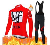 Maillot Cyclisme Kits Hiver Homme Vêtements Cyclisme Rembourré Tenue Cycliste Manches Longues +20D Gel Pantalons MTB Jersey