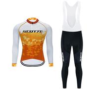 Maillot Cyclisme Kits Homme Vêtements Cyclisme Tenue Cycliste Maillot Manches Longues +20D Gel Pantalons Homme Cyclisme Vêtements Respirant Séchage Rapide MTB Jersey