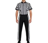 Maillot d'Arbitre de Hockey - Uniforme à Rayures Noires et Blanches | Maillot d'Arbitre Football à Manches Courtes Col en V avec Pantalon - Pour le Sport le Gym le Softball le Baseball le Volley le Ho