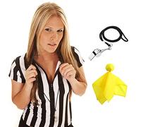 Maillot d'arbitre officiel pour femme, jersey à manches courtes , sifflet, carte de pénalité jaune