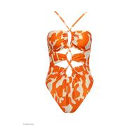 Maillot de bain 1 pièce échancré sans armatures femme Lisca Aswan Orange L
