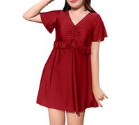 Maillot de Bain 1 Piece Echancre Ventre Plat Maillot de Bain Femme Grande Jupe Viande Couvrant carré Noir String Femme Maillots String (Wine, XXL)