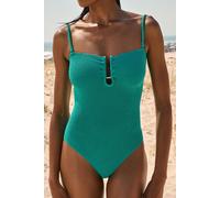 Maillot de bain 1 pièce extensible avec bijou métallique - Onesize By Eta - TU - Emerald - Femme - Etam