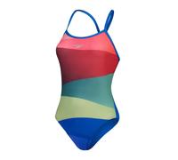 Speedo Placement Digital Turnback Swimsuit Bleu UK 30 Femme