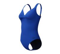Speedo Solid Cross Knot One Piece Maillot de Bain pour Femme, Bleu, 34