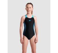 Arena Maillot de bain fille Feel Openings – Dos en V protection solaire – Noir/Turquoise Taille 140