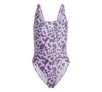 Adidas Essentials Animal Print U Back Swimsuit Violet 40 Femme