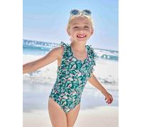VERTBAUDET Maillot de Bain 1 Pièce Imprimé Tropical Fille Vert Sapin 4A