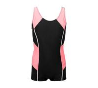Maillot De Bain 1 Piece Shorty Fille 6-14 Ans Combinaison Monokini Haut Gilet sans Manches Maillot De Bain Fille Une Pièce Shorty Combishort Natation Sport Piscine Plage (Noir, 6-8 Ans)