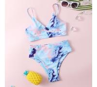 Maillot De Bain 12 Ans Fille,Maillot de Bain Deux pièces pour Filles, Mignon, pour la Plage, pour Les Tout-Petits et Les Jeunes Filles (Sky Blue, 140)