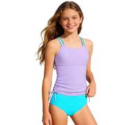 Maillot de Bain 2 Pièce Fille Tankini Ensemble Imprimé Fleurs Cut Out Enfant 7-16 Ans