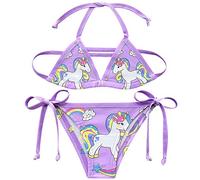Maillot de bain 2 pièces avec motif licorne pour fille - - Taille Unique