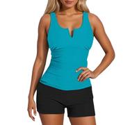 Maillot De Bain 2 Pièces Bandeau Une Et Trikini Couvrant Bronzage Galbant Vintage Modeste Affinant Festonné Shorts Costumes Hipster Mayo La Princesse Bonnets Au Minimaliste