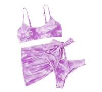Maillot De Bain 2 Pieces Femme- Ensemble Bikini Imprimé pour Maillot De Bain Trois PièCes avec Soutien-Gorge IntéGré VêTements De Plage Chic