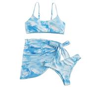 Maillot De Bain 2 Pieces Femme- Ensemble Bikini Imprimé pour Maillot De Bain Trois PièCes avec Soutien-Gorge IntéGré VêTements De Plage Chic