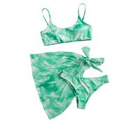 Maillot De Bain 2 Pieces Femme- Ensemble Bikini Imprimé pour Maillot De Bain Trois PièCes avec Soutien-Gorge IntéGré VêTements De Plage Chic