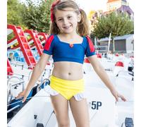 Maillot De Bain 2 Pièces Fille Princesse Uv Upf 50+ Bleu 3/4A