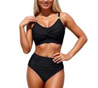 Maillot De Bain 2 Pièces Natation Gainant Amincissant Échancré Asymétrique sans Culotte Chic Modeste Ultra Super Fleuri Bloomer Turquoise À Micro Très Polo Travers Ou