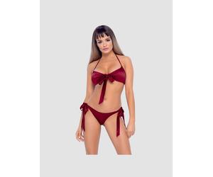 Maillot de Bain 2 Pièces Noeuds Bordeaux