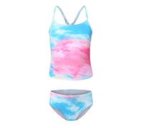 Maillot de Bain 2 pièces pour Filles - Maillot de Bain hawaïen - Tankini pour Filles de 5 à 16 Ans, Matrice de découpe Cloud Tye, 15-16 Ans