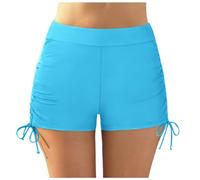 Maillot de Bain 2 Pieces Swimwears Tankinis Set 2 • Women Plus Size High Waist Bikini Bottoms Swim Briefs Beach Shorts Ruched Bottom High Cut Swim Bottom Full Coverage Swimsuit(Light Blue, XXL)
