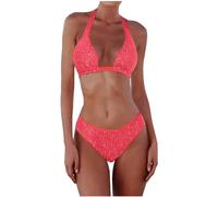 Maillot de Bain 2 Pieces Triangulaire Multicolore, Bikini 2 Pièces à Paillettes pour Femme,Brillant et Sensuel pour la Plage, la Piscine et Les Fêtes