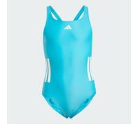 Maillot de bain 3 bandes dos en C Enfants Lucid Cyan / White 14-15A