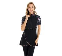 Maillot de Bain à Manches Courtes Maillots de Bain modestes pour Femmes Modesty Maillot de Bain Rash Guard Beachwear Burkini (6XL, S2)