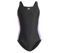 Maillot de bain adidas IB4336 Cut 3S pour fille - Noir-Violet Fusion-Blanc - Taille 1415 7-8 ans