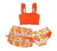 Maillot De Bain Ado Fille - Maillot de Bain Deux pièces pour Filles avec Jupe en résille idéal pour la Piscine et Les activités Estivales des Enfants