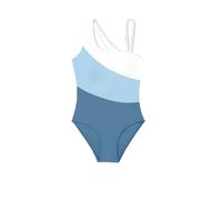 Maillot de Bain Ado Fille Maillot de Bain Une pièce pour Fille, Couleur, découpe, Une épaule, avec Cache-Maillot en résille.