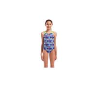 Maillot de bain arena candies bleu jaune fille