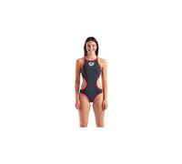 Maillot de bain arena one big logo gris rouge femme