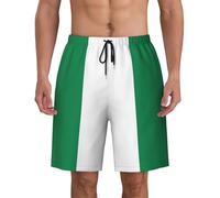 Maillot de bain athlétique imprimé drapeau du Nigeria pour homme confortable short de plage piscine surf sports d'été aventure, Noir , M