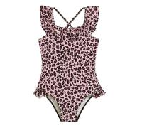 Maillot De Bain Bebe Fille, Maillot De Bain pour Filles avec Imprimé LéOpard Et Volants Mignons pour La Plage Et La Piscine Parfait pour Les Petites Filles Et Les FêTes à La Piscine Ou à La Plage