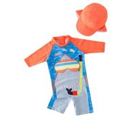 Maillot de Bain Bebe Garcon, Maillot de Bain garçon avec Ensemble Lunettes et Casquette de Natation pour Jeunes Enfants