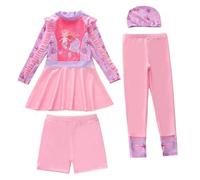 Maillot De Bain Bebe,Maillot de Bain Deux pièces à Manches Longues pour Filles, Protection Anti-UV, idéal pour Les Tout-Petits, Les Petites Filles et Les Jeunes Filles. (6-7 Years)