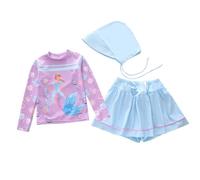 Maillot De Bain Bebe,Maillot de Bain Deux pièces pour Filles, imprimé, Style Sportif, Chapeau de Soleil pour Tout-Petits, Enfants et Plus âgés (2 à 12 Ans). (Purple, 6-8 Years)