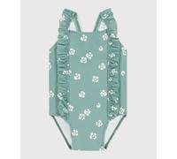 Maillot de bain bébé une pièce à volants, imprimé fleuri Petit Bateau - vert - Taille 18 mois 18M vert/blanc