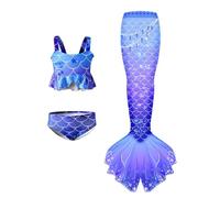 Maillot de Bain Bikini - Joli Maillot de Bain d'été Anti UV Fille Manches Longues 3 Pièces Deguisement Shorts De Bain Ado Fille Costume de Bain de Plage