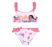 Maillot de bain Bikini Princesses Disney pour Filles et Filles avec Volants et Décorations Florales, fuchsia, 3 ans