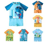 Maillot De Bain Bouée Intégré Bebe Fille Flotteur Piscine Maillots Bébé Bouee Flottant Enfant Gilet Natation Sauvetage Flottaison Plouf Dinosaure Brassard Garcon 1-6 ans (01 Bleu, 12-18 mois)
