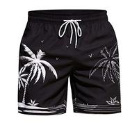 Maillot De Bain Boxer Homme, Pantalon Court Homme Piscine Surf, 3D Imprimé Séchage Rapide Léger Confortable Slip De Bain avec Ceinture Elastique Boardshort Décontractée