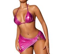 Maillot de Bain Cache Ventre Taille Haute Bikini Ensembles de Bikinis Sexy pour Femmes,Maillot Bain Deux Pièces,Haut Et Bas Robe Femme Grande Taille Maillots Regle (Hot Pink,S)
