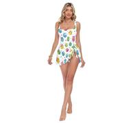 Maillot de bain coloré hibou blanc, prêt pour la croisière, Chouette colorée blanche, Taille M