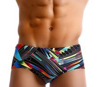 Maillot de bain couleur géométrique rembourré slip de bain pour homme poche renflement rehaussant la coupe push up maillot de bain gay homme maillot de bain homme bikini sous-vêtement slip slip