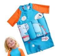 Maillot de bain d'aide à la natation pour tout-petits, maillot de bain à manches courtes avec aide à la natation, séchage rapide, brassards alternatifs, sécurité de l'eau, entraînement d'été